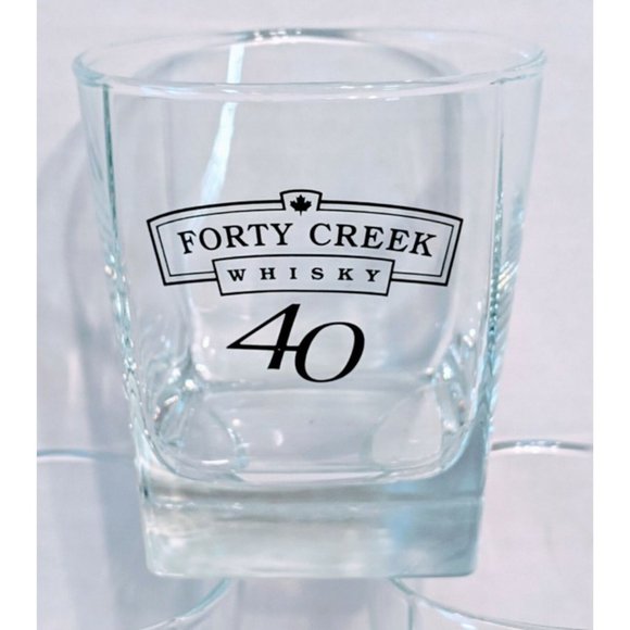 Whisky Square Rocks Glasses Bar Drink Cocktail Man Cave Set of 3 Forty Creek 40 - Picture 2 of 4